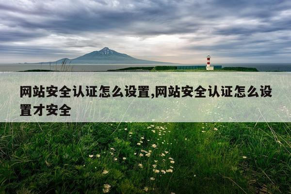 网站安全认证怎么设置,网站安全认证怎么设置才安全