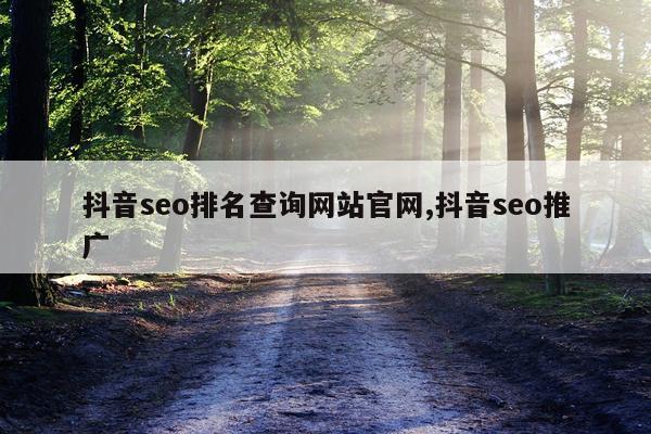 抖音seo排名查询网站官网,抖音seo推广